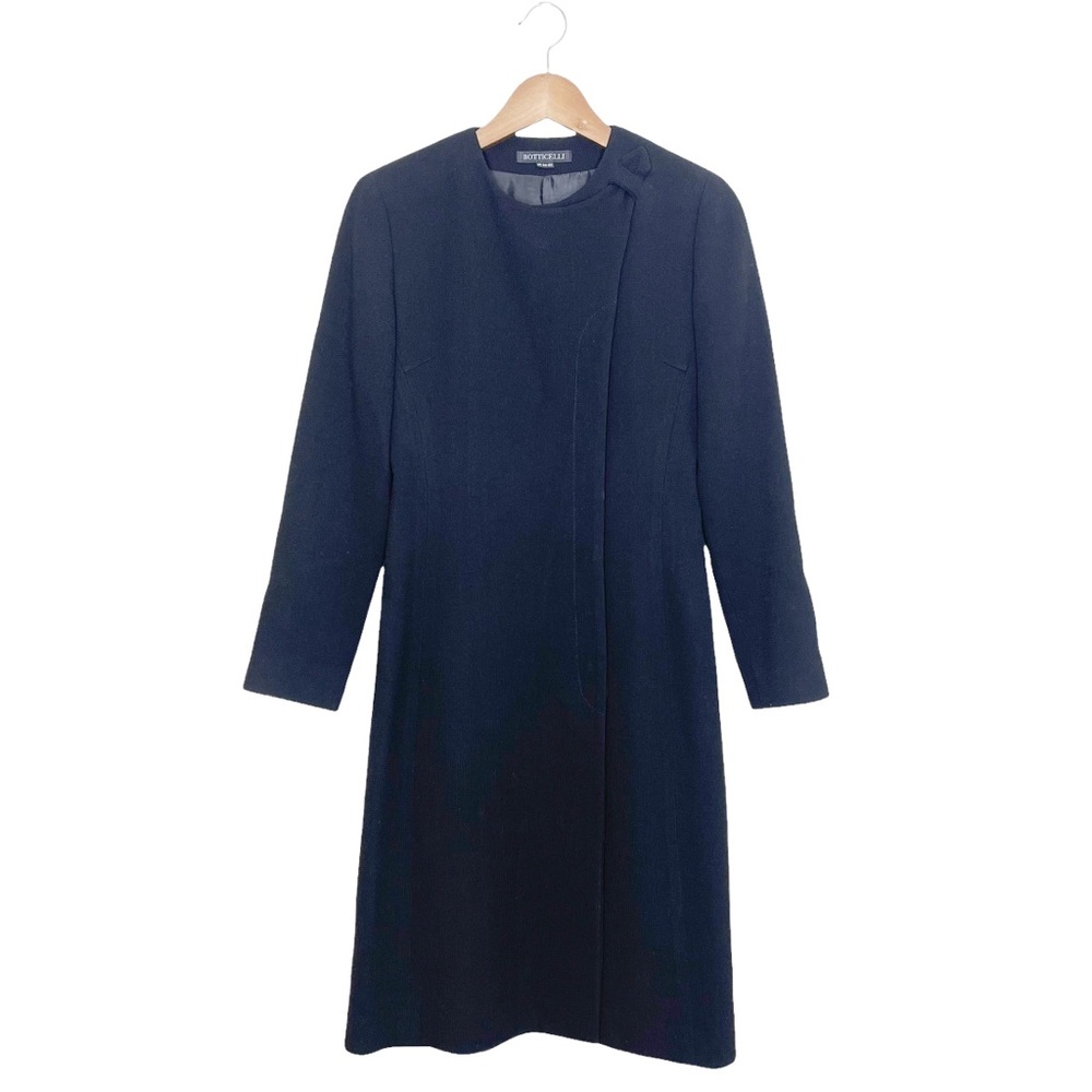 Botticelli Black Coat Dress Size S Minimalist Knee Length Contemporary